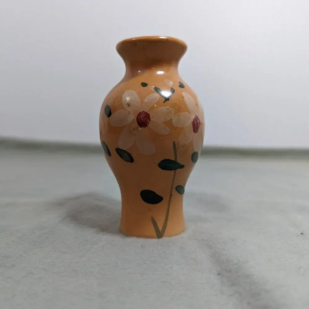 Small Glazed Handpainted Vase Floral